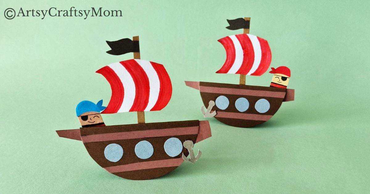 Here's a rocking pirate ship craft that kids will love - it includes a cute little pirate too! The fact that the ship rocks makes it great for the high seas!