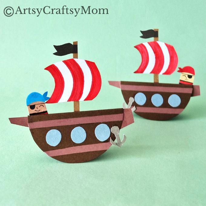 Here's a rocking pirate ship craft that kids will love - it includes a cute little pirate too! The fact that the ship rocks makes it great for the high seas!