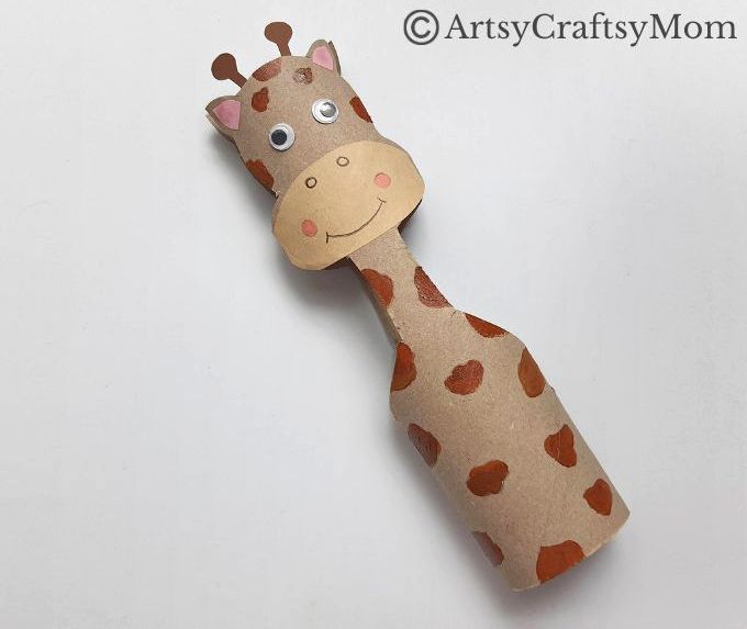 An empty cardboard tube beautifully transforms into the neck of this cute Toilet Paper Roll Giraffe Craft! Easy project for kids of all ages to try!