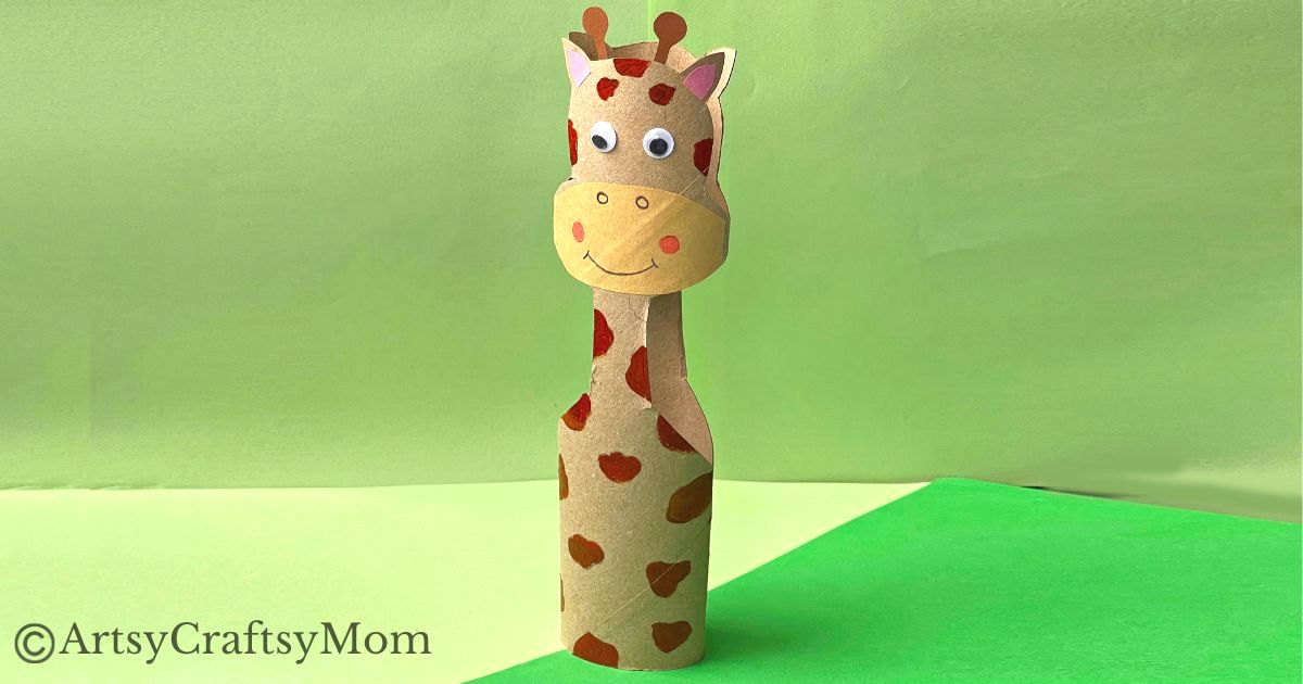 An empty cardboard tube beautifully transforms into the neck of this cute Toilet Paper Roll Giraffe Craft! Easy project for kids of all ages to try!