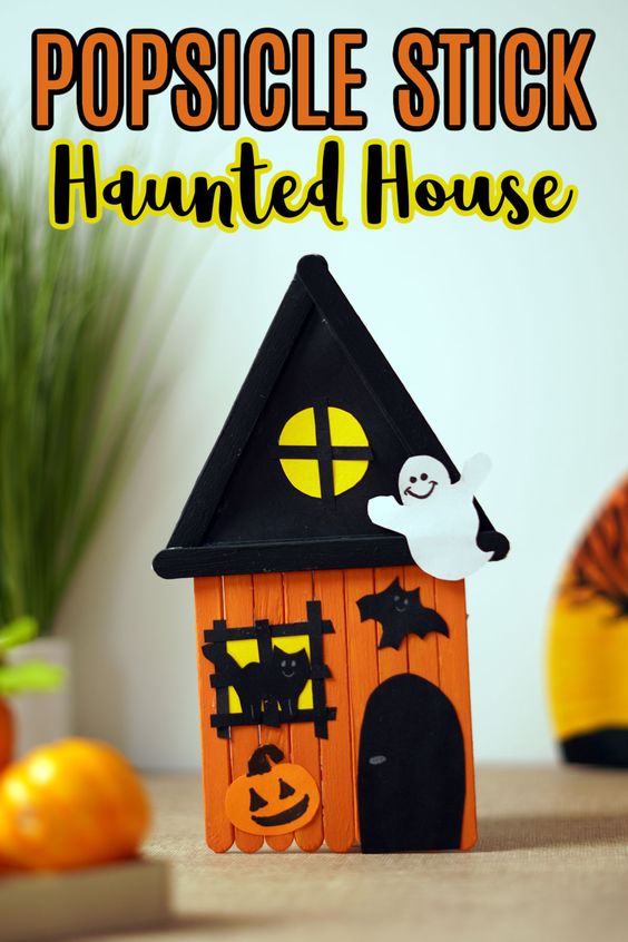 This Halloween, have fun making haunted house crafts out of anything - popsicle sticks, paper, boxes, paper rolls, cardboard paper plates and more!
