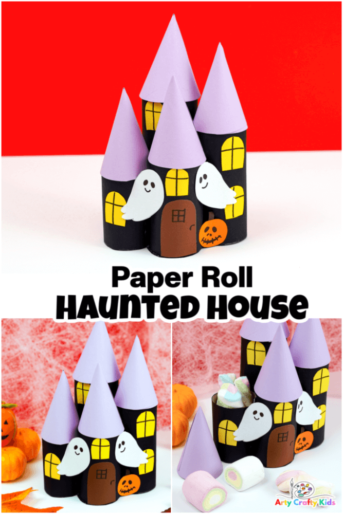 This Halloween, have fun making haunted house crafts out of anything - popsicle sticks, paper, boxes, paper rolls, cardboard paper plates and more!