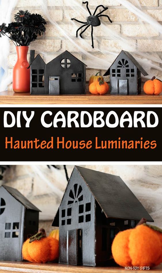 This Halloween, have fun making haunted house crafts out of anything - popsicle sticks, paper, boxes, paper rolls, cardboard paper plates and more!