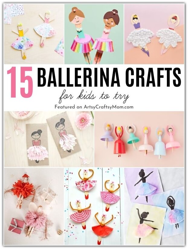 If you've got a ballet enthusiast at home, they'll love these pretty ballerina crafts for kids! Make ballerinas out of pipe cleaners, coffee filters & more!