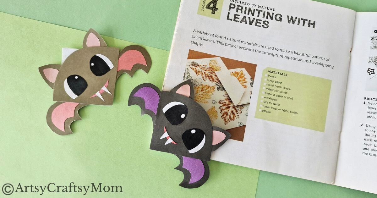 Here's a fun way to add some interest to your seasonal reading - a bat corner bookmark craft! Perfect for Bat Appreciation Day or Halloween!