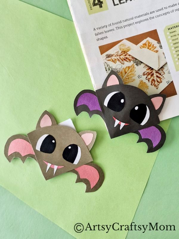 Here's a fun way to add some interest to your seasonal reading - a bat corner bookmark craft! Perfect for Bat Appreciation Day or Halloween!