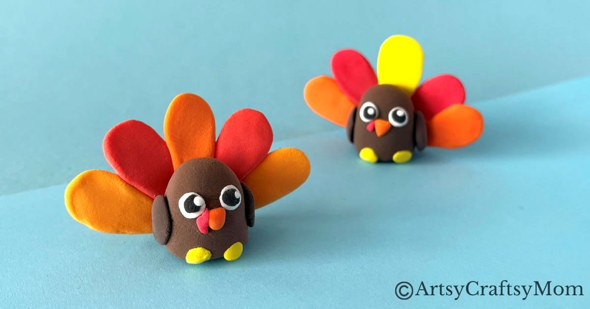 Here's a turkey you don't have to worry about burning - it's a clay turkey craft for kids! Get some air drying clay & molding tools & make your turkey!
