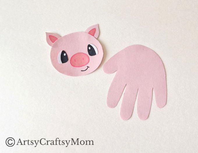 It doesn't get easier than this cute and simple handprint pig craft for kids! Use the handprint in the template provided, or go ahead & make your own!