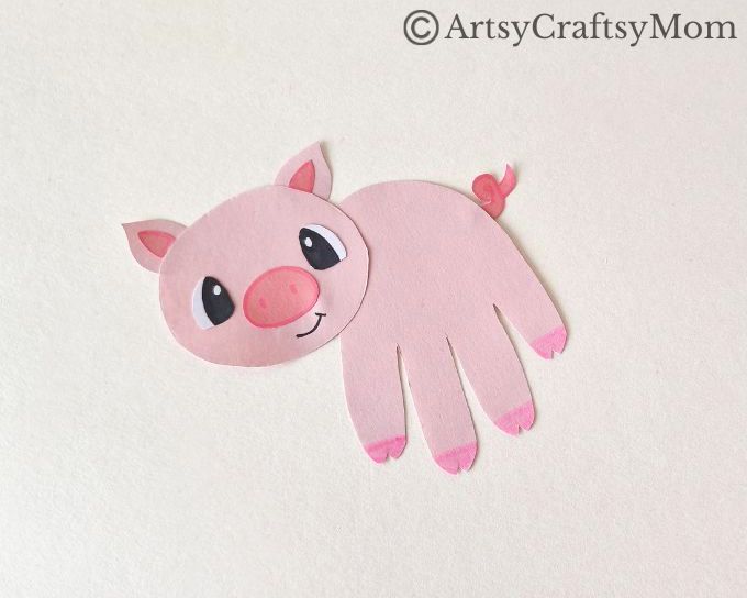 It doesn't get easier than this cute and simple handprint pig craft for kids! Use the handprint in the template provided, or go ahead & make your own!