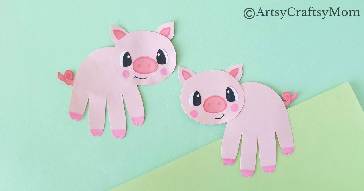 It doesn't get easier than this cute and simple handprint pig craft for kids! Use the handprint in the template provided, or go ahead & make your own!