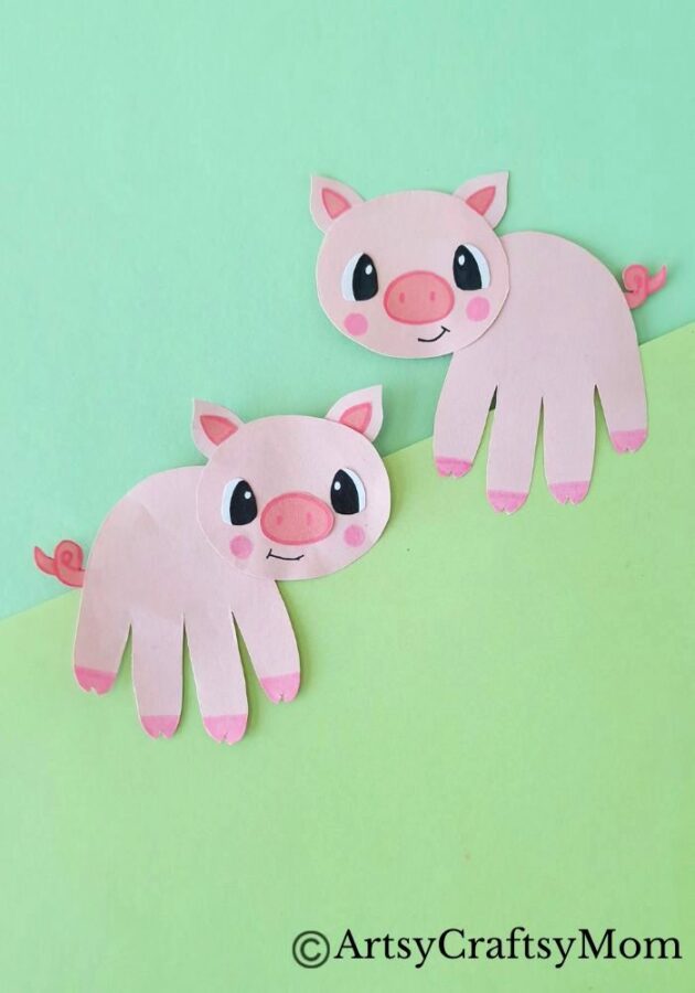 It doesn't get easier than this cute and simple handprint pig craft for kids! Use the handprint in the template provided, or go ahead & make your own!