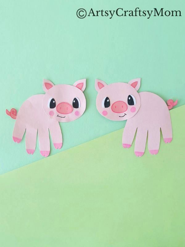 It doesn't get easier than this cute and simple handprint pig craft for kids! Use the handprint in the template provided, or go ahead & make your own!