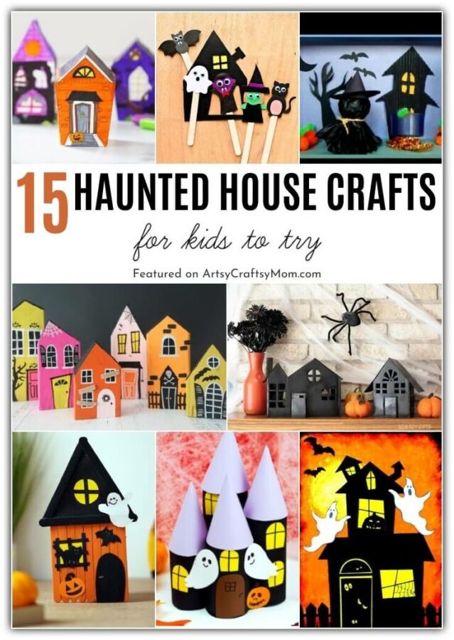 This Halloween, have fun making haunted house crafts out of anything - popsicle sticks, paper, boxes, paper rolls, cardboard paper plates and more!
