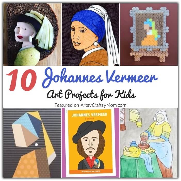 Learn about Johannes Vermeer, one of the greatest painters of the Dutch Golden Age, with some gorgeous Johannes Vermeer art projects for kids!