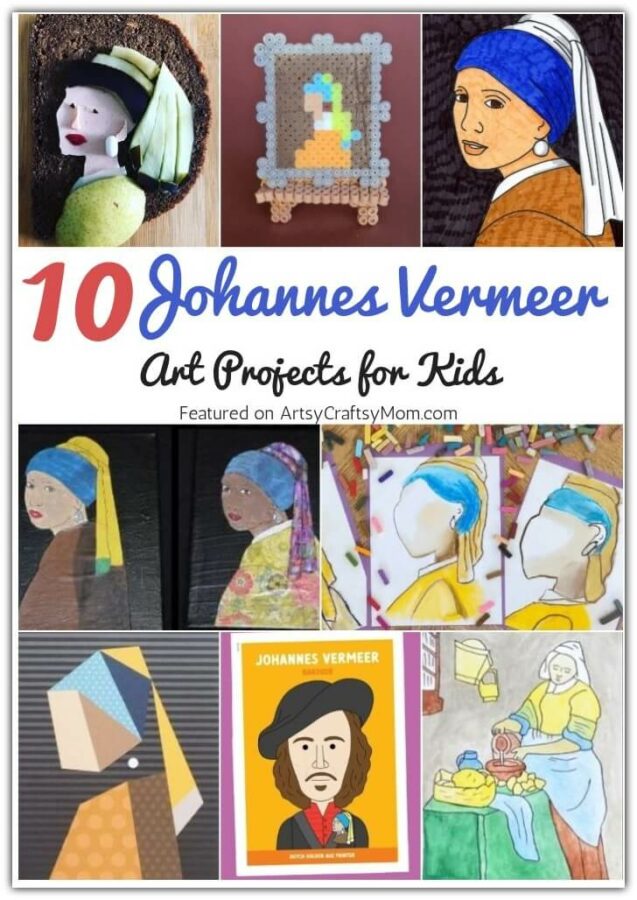 Learn about Johannes Vermeer, one of the greatest painters of the Dutch Golden Age, with some gorgeous Johannes Vermeer art projects for kids!