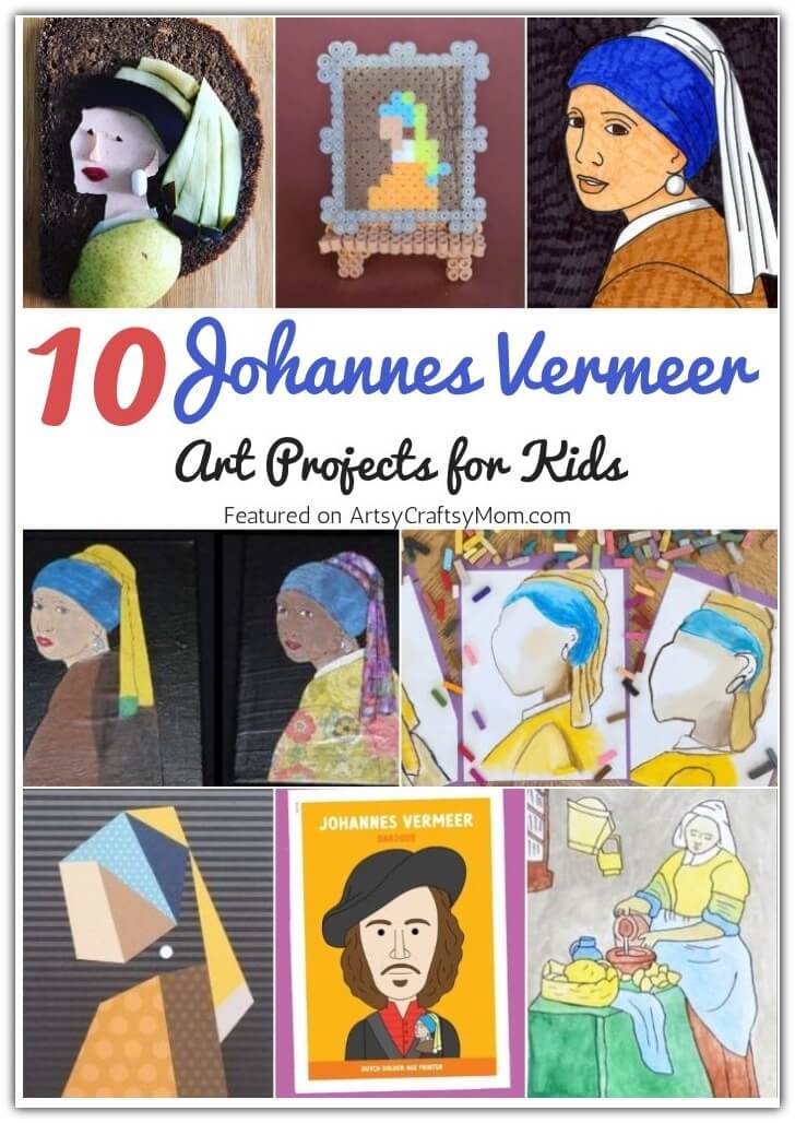 Learn about Johannes Vermeer, one of the greatest painters of the Dutch Golden Age, with some gorgeous Johannes Vermeer art projects for kids!