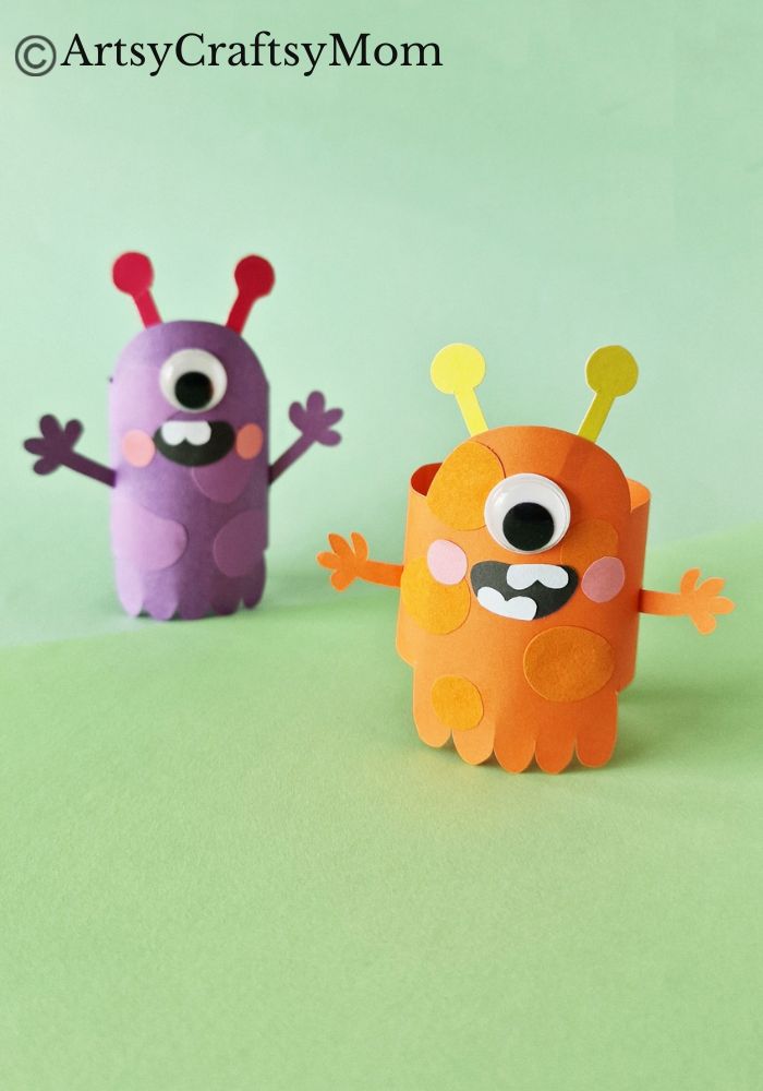 15 Fun Monster Crafts for Kids 4 If you're looking for an easy monster craft this Halloween, our colorful monster papercraft will be perfect! Create as many monsters as you like!