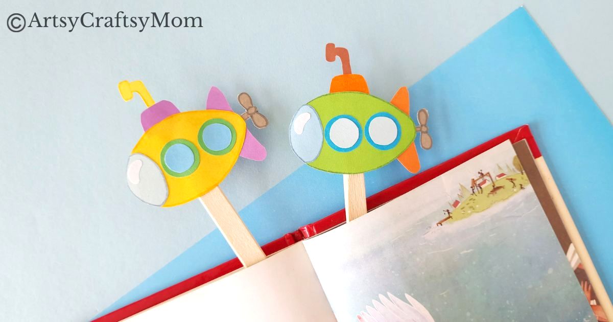 Submarines are amazing machines aren't they? Let's learn more about them with this fun and easy submarine bookmark papercraft for kids!