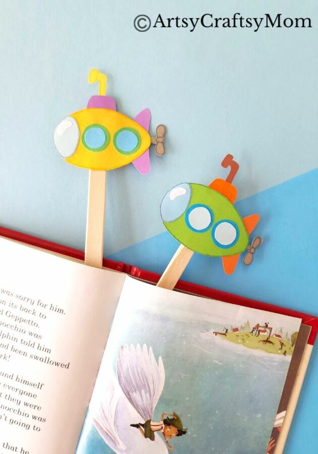Submarines are amazing machines aren't they? Let's learn more about them with this fun and easy submarine bookmark papercraft for kids!