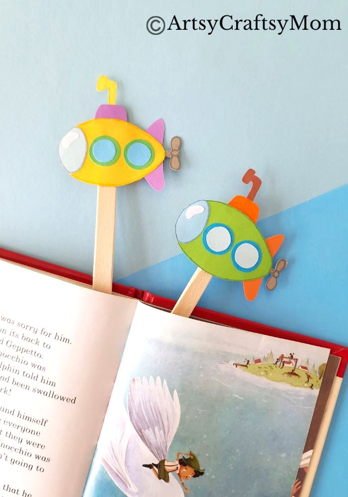 Submarines are amazing machines aren't they? Let's learn more about them with this fun and easy submarine bookmark papercraft for kids!