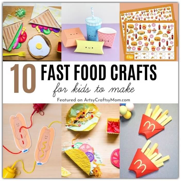 10 Fun and Fabulous Fast Food Crafts for Kids 12 Celebrate National Fast Food Day with these fun and fabulous fast food crafts for kids! These burgers, fries and pizzas are actually good for you!