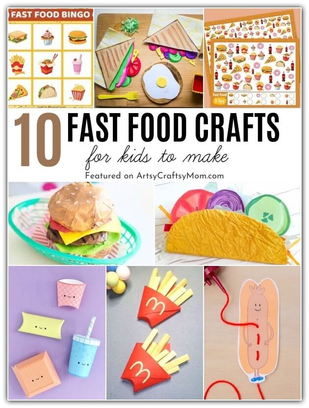 10 Fun and Fabulous Fast Food Crafts for Kids 13 Celebrate National Fast Food Day with these fun and fabulous fast food crafts for kids! These burgers, fries and pizzas are actually good for you!