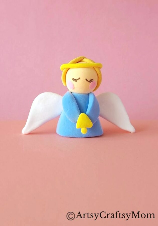 Here's a lovely little clay angel craft for kids to make with air-drying or foam clay. It's not too hard, and will make a lovely appearance on your mantle!
