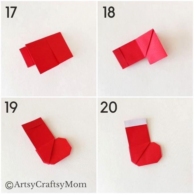 If you're looking for Origami crafts this Christmas, you'll love this Origami Stocking Craft for Kids - easy enough for beginners to try!
