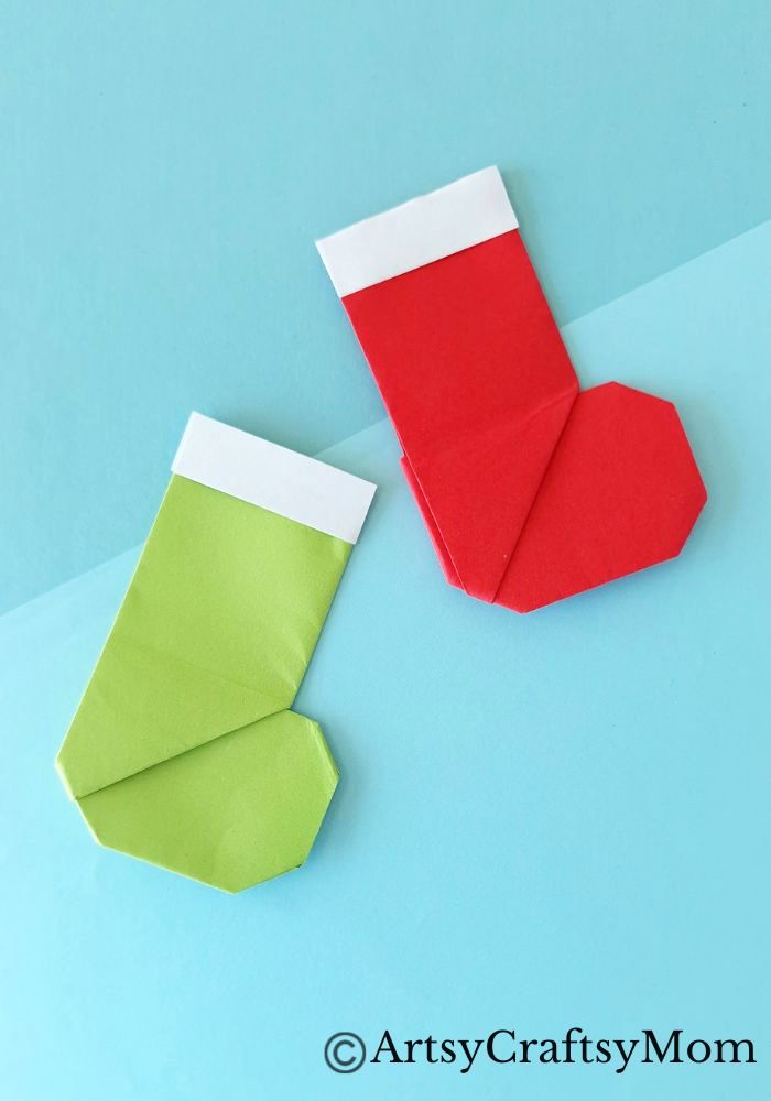 If you're looking for Origami crafts this Christmas, you'll love this Origami Stocking Craft for Kids - easy enough for beginners to try!