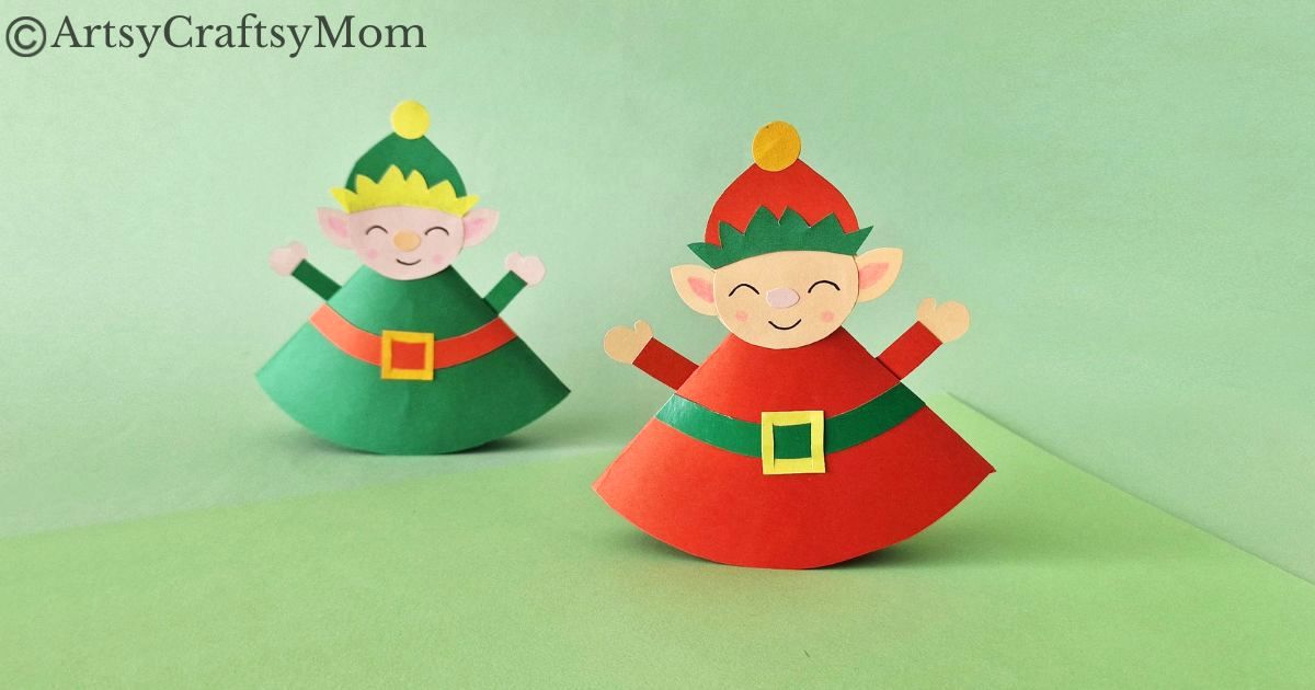 Who says elves can't rock and roll? Here's a Fun Rocking Elf Papercraft for Kids of all ages to make and play with this festive season!
