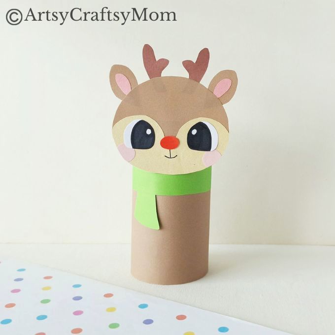 We can't get over how absolutely adorable this Toilet Paper Roll Rudolph craft is! Easy and fun for kids of all ages to make and play with.