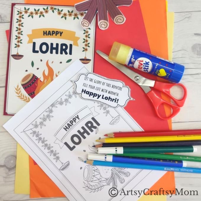 Ready to light the Lohri bonfire? We've got a little one too - a paper version! Make this pretty 3D popup card for Lohri to give your friends and family!