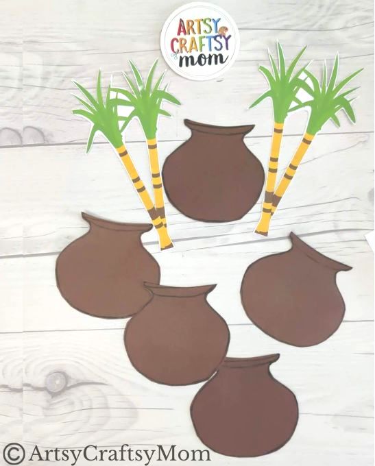 Here's an easy DIY 3D Popup Card for Pongal that kids can make by themselves! Features a Pongal pot with overflowing rice and bamboo decor!