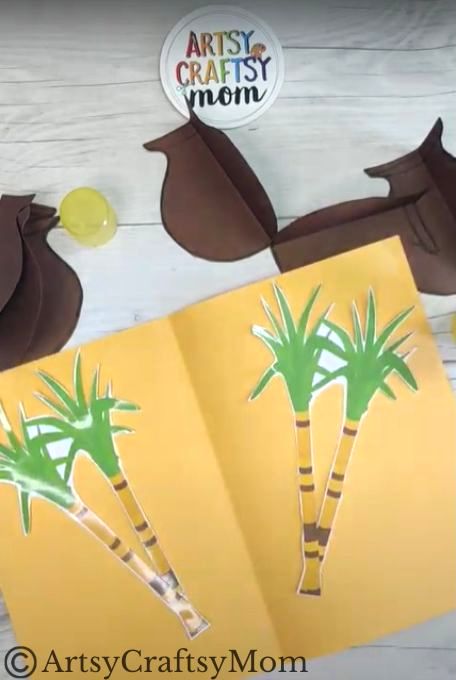 Here's an easy DIY 3D Popup Card for Pongal that kids can make by themselves! Features a Pongal pot with overflowing rice and bamboo decor!