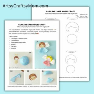 Cupcake Liner Angel Craft Template