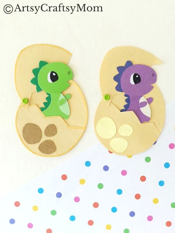 Kids will love this dinosaur egg hatch craft - easy to make and fun to play with! It'll go great with a lesson about fossils, or the Mesozoic Era.