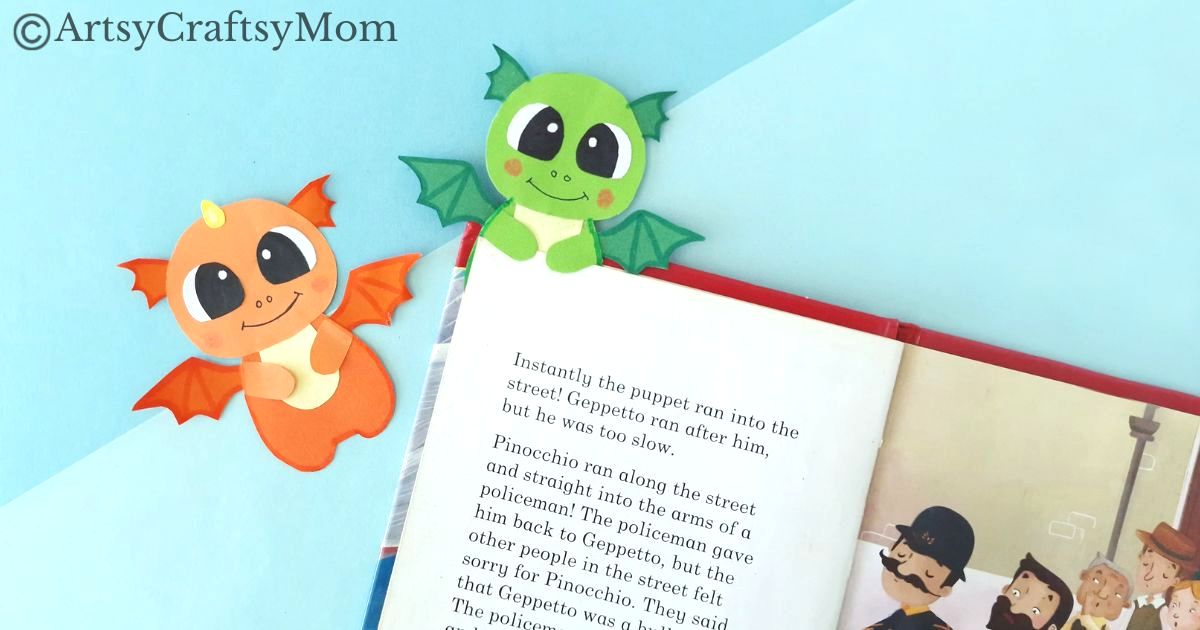 On Appreciate a Dragon Day, we're having fun with a cute and easy Dragon Bookmark Papercraft for Kids! All you need is paper and basic supplies!