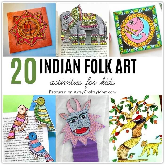 Celebrate the stunning folk art craft from India with these gorgeous art projects that are perfect for kids & adults alike! Features warli, gond & more!