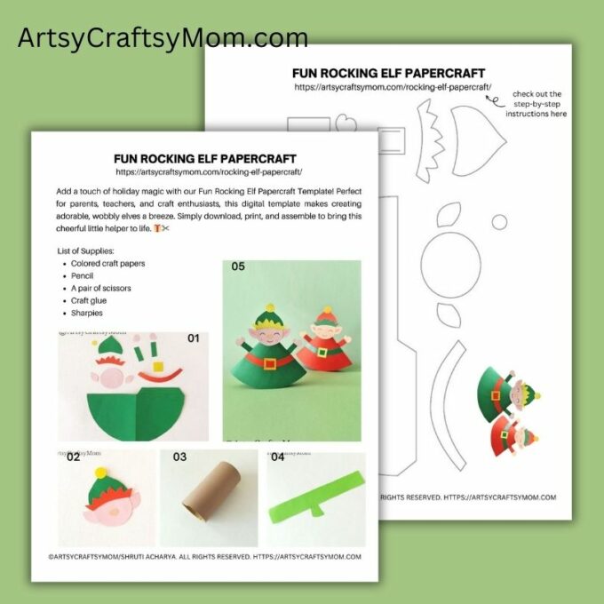 Fun Rocking Elf Papercraft
