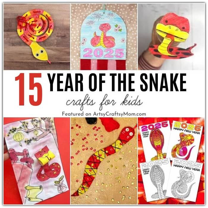 15 Easy Year of the Snake Crafts for Kids 17 It's time for the Lunar New Year, and 2025 is the Year of the Wood Snake! Here are 15 year of the snake crafts for kids to make and celebrate!