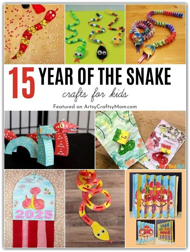 15 Easy Year of the Snake Crafts for Kids 18 It's time for the Lunar New Year, and 2025 is the Year of the Wood Snake! Here are 15 year of the snake crafts for kids to make and celebrate!