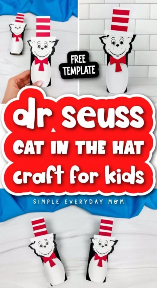 Celebrate the iconic Seuss character with these cute Cat in the Hat crafts for kids! Use toilet paper rolls, paper plates, printables and more!