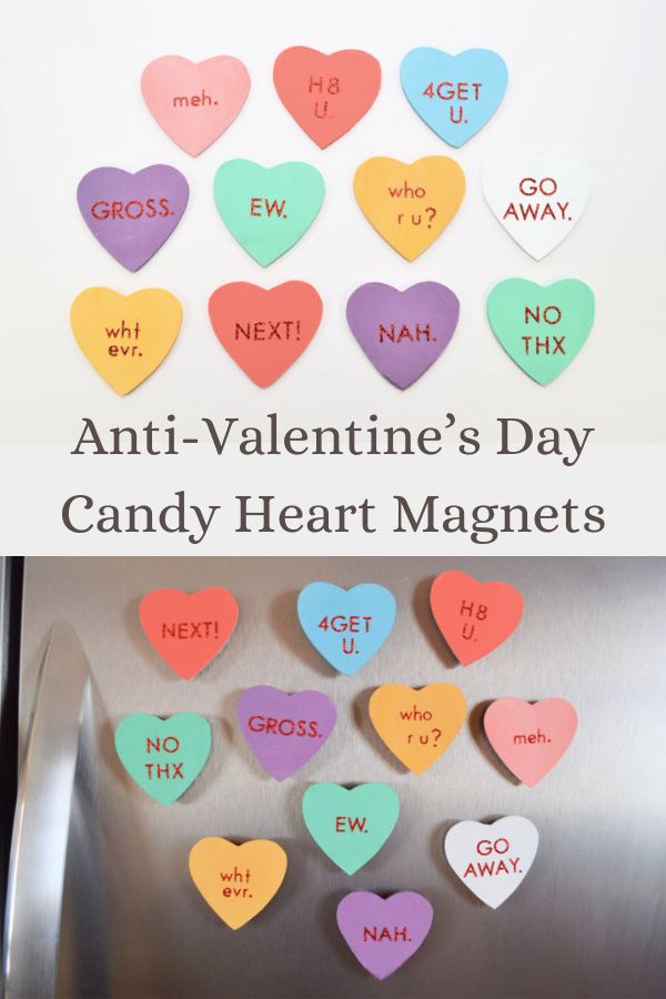 Tired of all the lovey-dovey stuff all around! Take control with these snarky anti-Valentine's Day crafts and activities to try with like-minded friends!