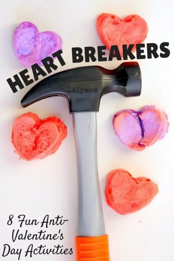 Tired of all the lovey-dovey stuff all around! Take control with these snarky anti-Valentine's Day crafts and activities to try with like-minded friends!