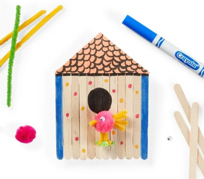 Give our feathered friends a little home and have some fun with these birdhouse crafts for kids! Use cardboard, bottles, Popsicle sticks and more!
