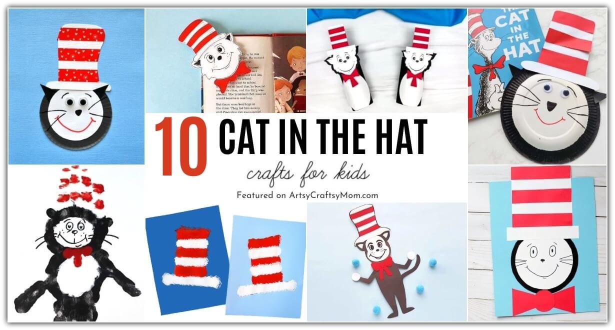 Celebrate the iconic Seuss character with these cute Cat in the Hat crafts for kids! Use toilet paper rolls, paper plates, printables and more!