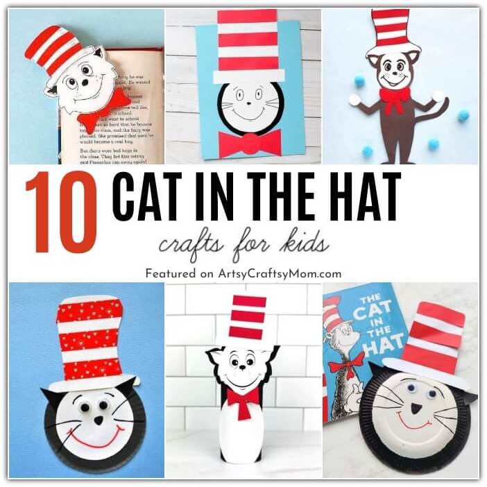 Celebrate the iconic Seuss character with these cute Cat in the Hat crafts for kids! Use toilet paper rolls, paper plates, printables and more!