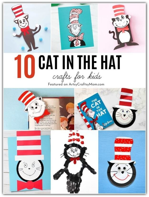 Celebrate the iconic Seuss character with these cute Cat in the Hat crafts for kids! Use toilet paper rolls, paper plates, printables and more!