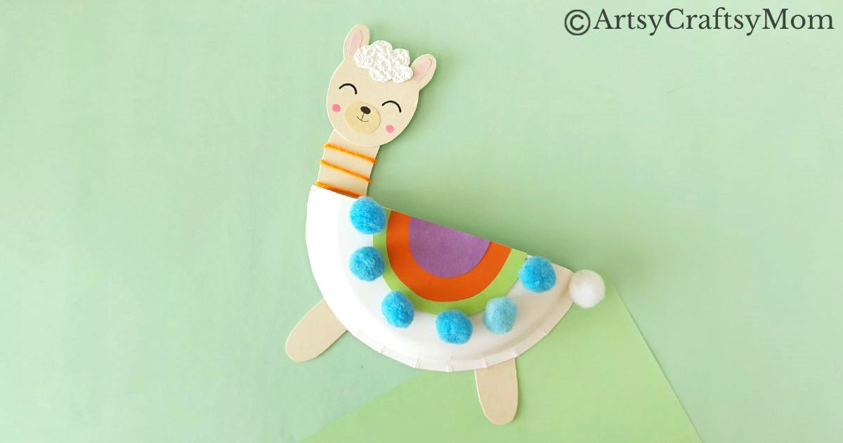 This Pretty Paper Plate Llama Craft for Kids is an easy project for little kids who can experiment with different craft materials to decorate their llama!