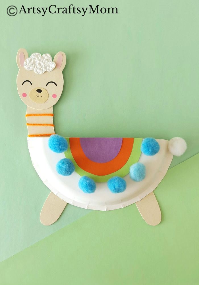 This Pretty Paper Plate Llama Craft for Kids is an easy project for little kids who can experiment with different craft materials to decorate their llama!